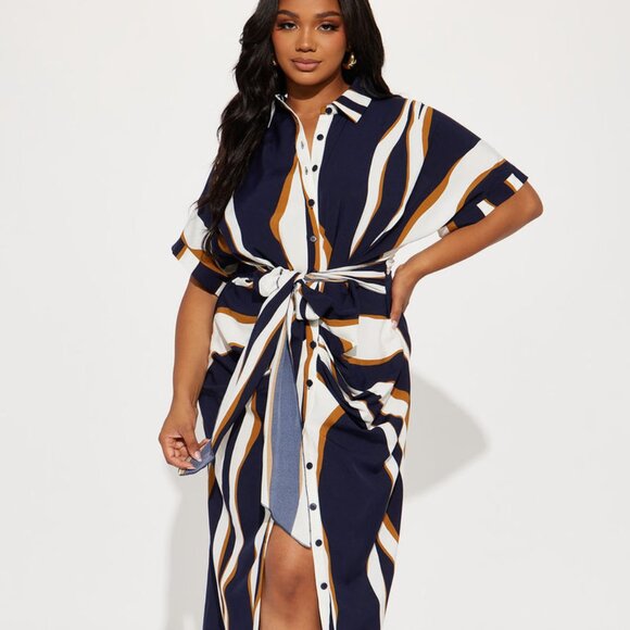 Laurie Button Down Midi Dress - Picture 1 of 2